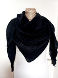 Musselin Dreiecksschal schwarz mit feinem Glitzer