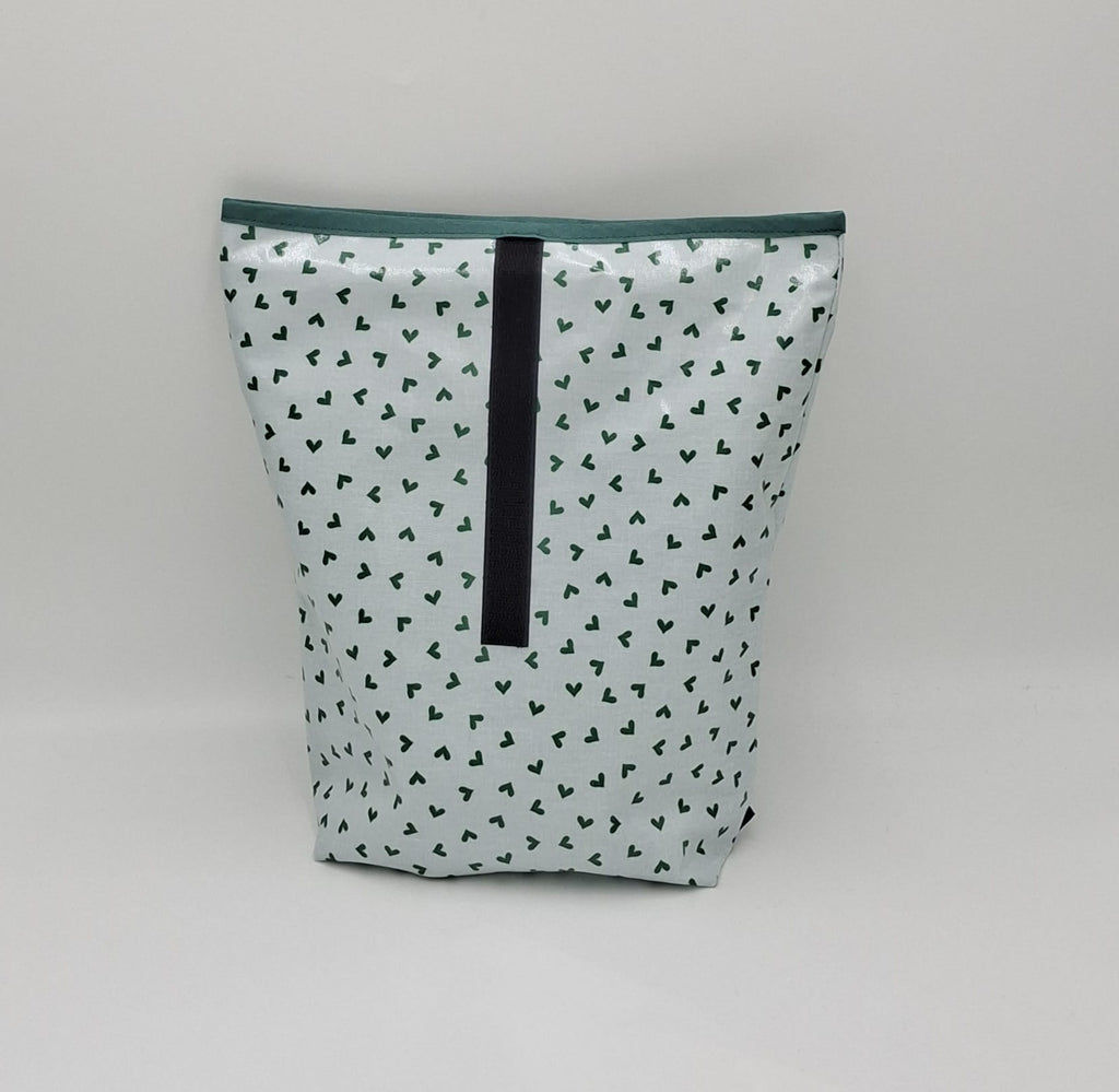 Lunchbag Herzen grün/Bikinibag