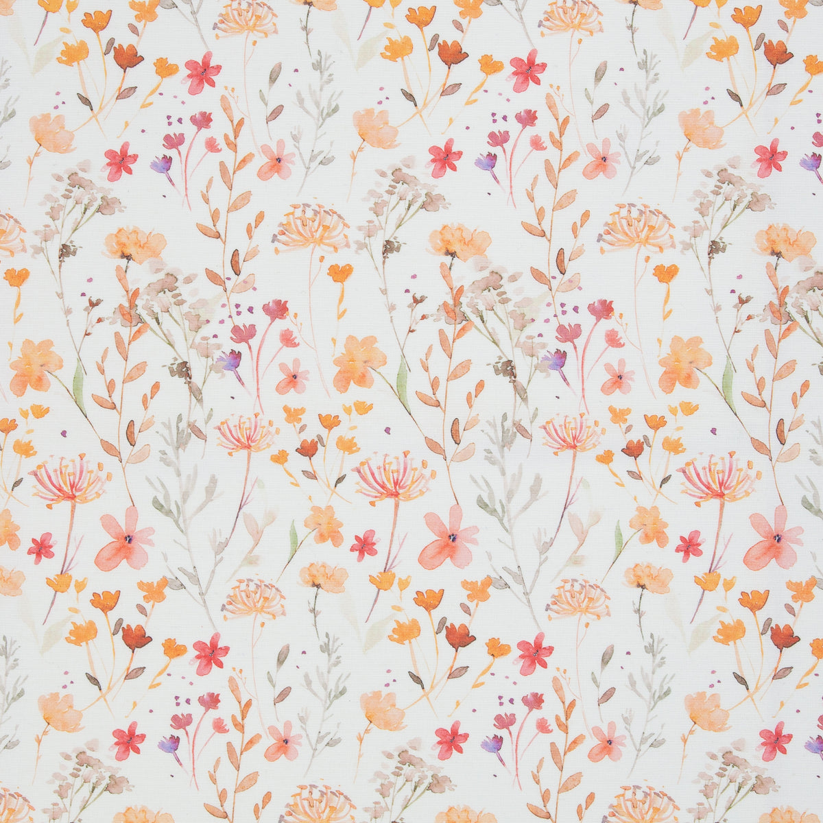 Blumen/Zweige senf/apricot -beschichteter Canvas