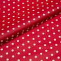 Beschichtete Baumwolle rot mit Punkten