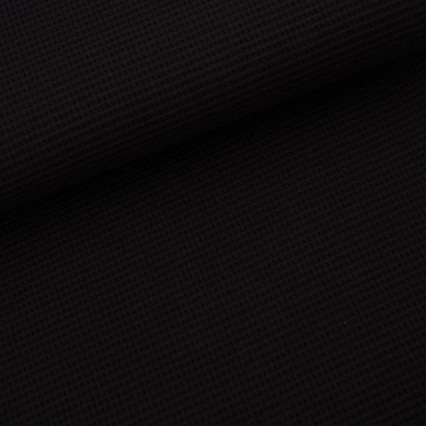 Bio Waffeljacquard schwarz stoffonkel (GOTS)