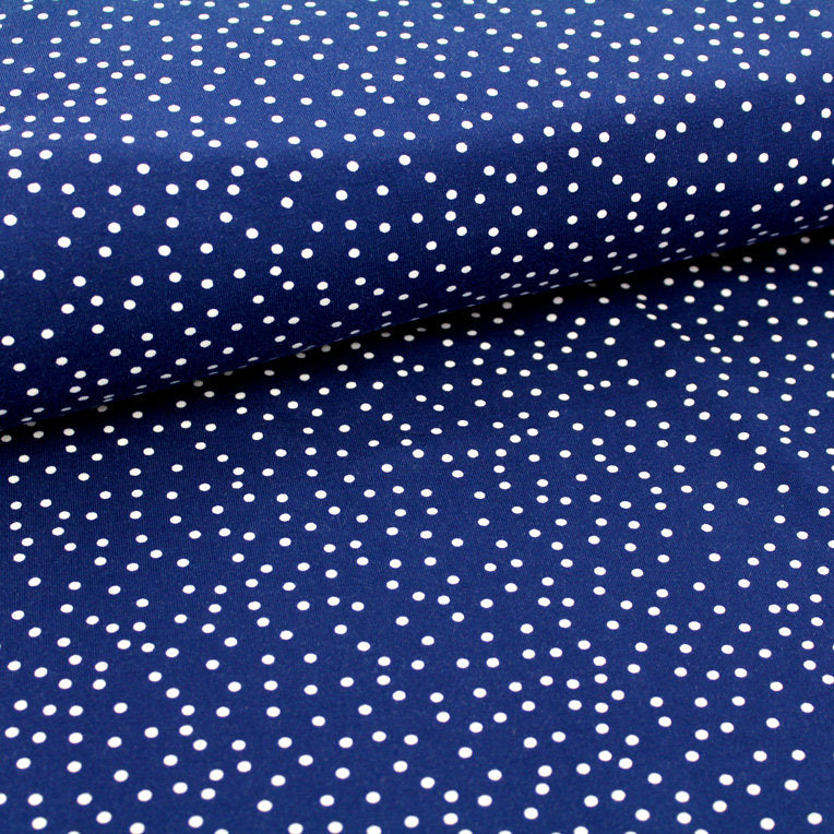 Bio Jersey Dotties marine stoffonkel (GOTS)