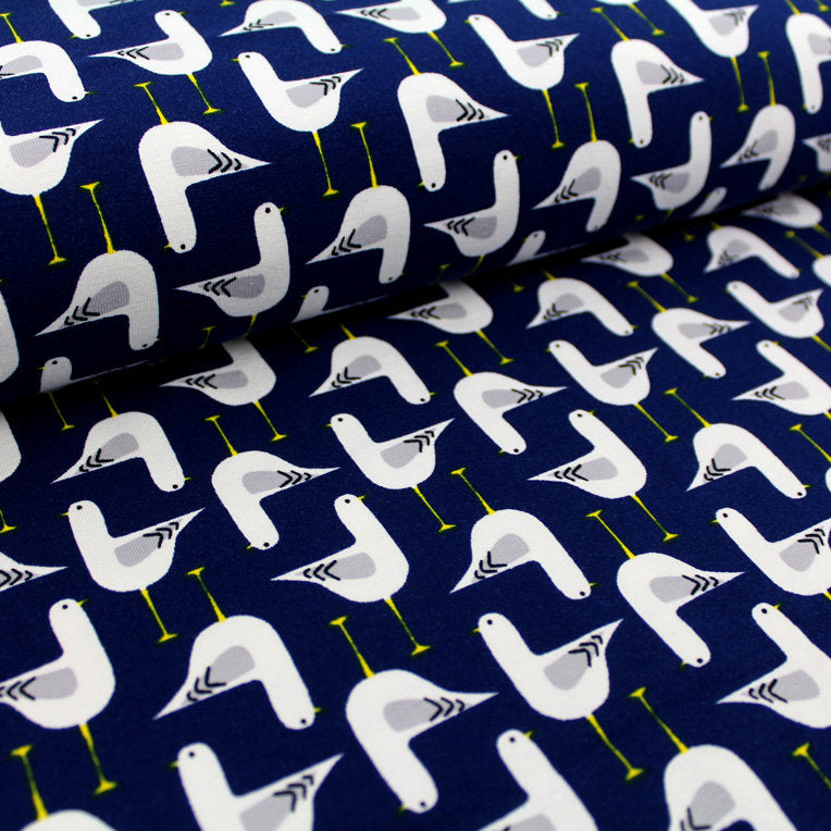 Biojersey Seagulls - marine - stoffonkel (GOTS)