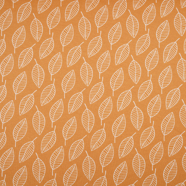 Bio Jersey Single Leaves herbstgold Stoffonkel (GOTS)