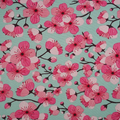 Bio Jersey Kirschblüten grün stoffonkel (GOTS)