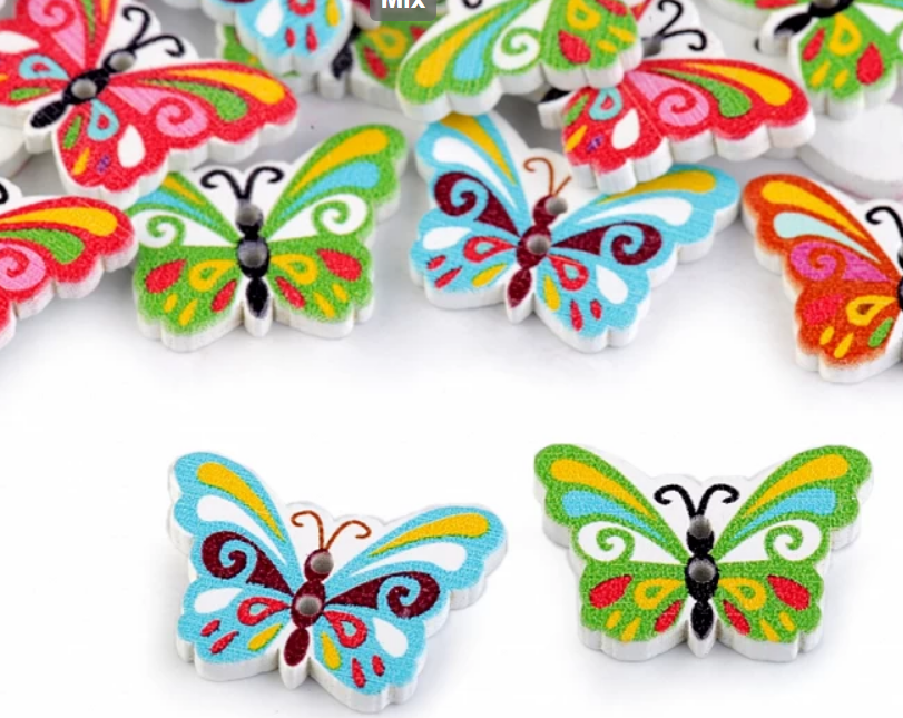dekorativer Holzknopf Schmetterling