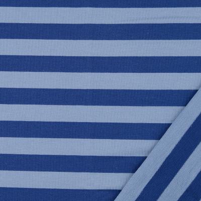 French Terry breite Streifen blau