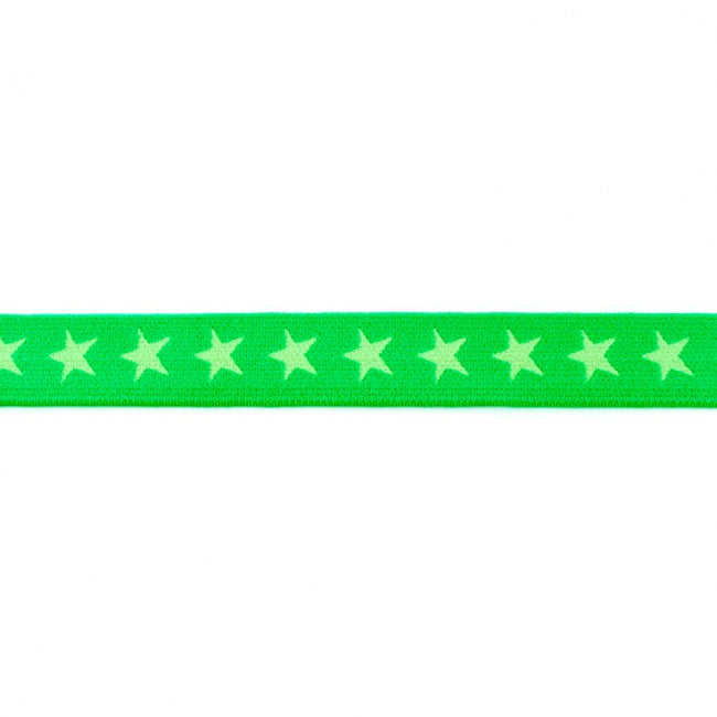 Gummiband 20mm Sterne - apfelgrün