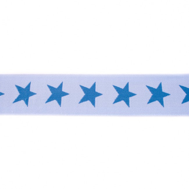Gummiband 40mm Sterne - hellblau