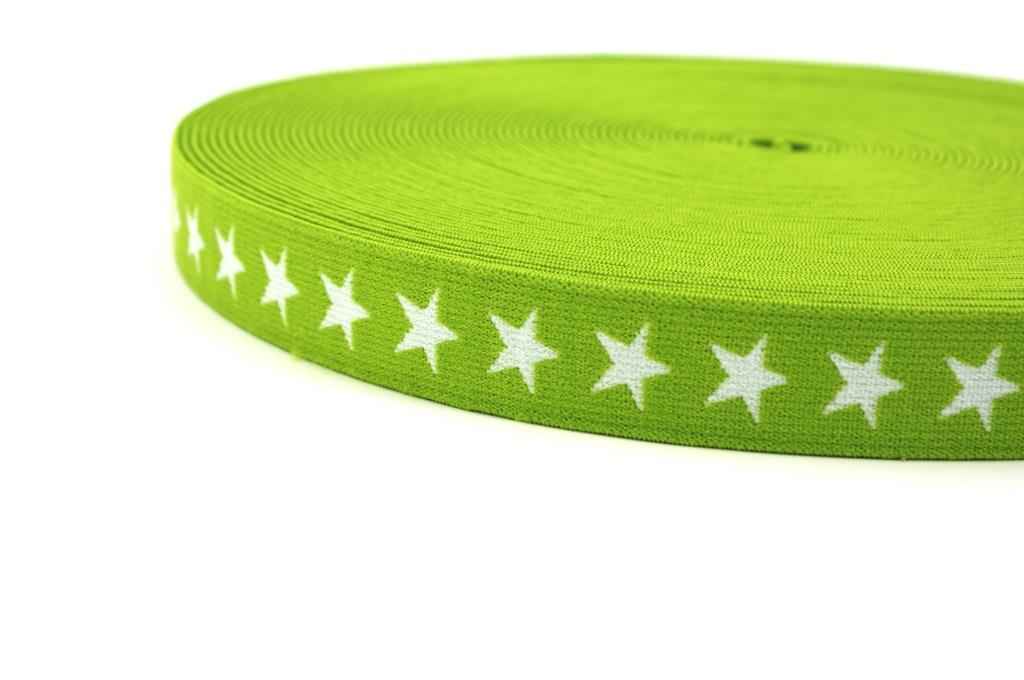 Gummiband 20mm Sterne - lime