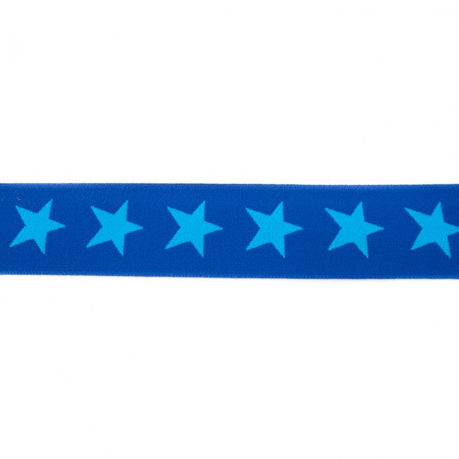 Gummiband 40mm Sterne - royalblau