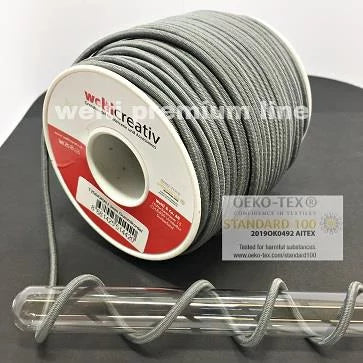 Gummikordel 3mm, grau