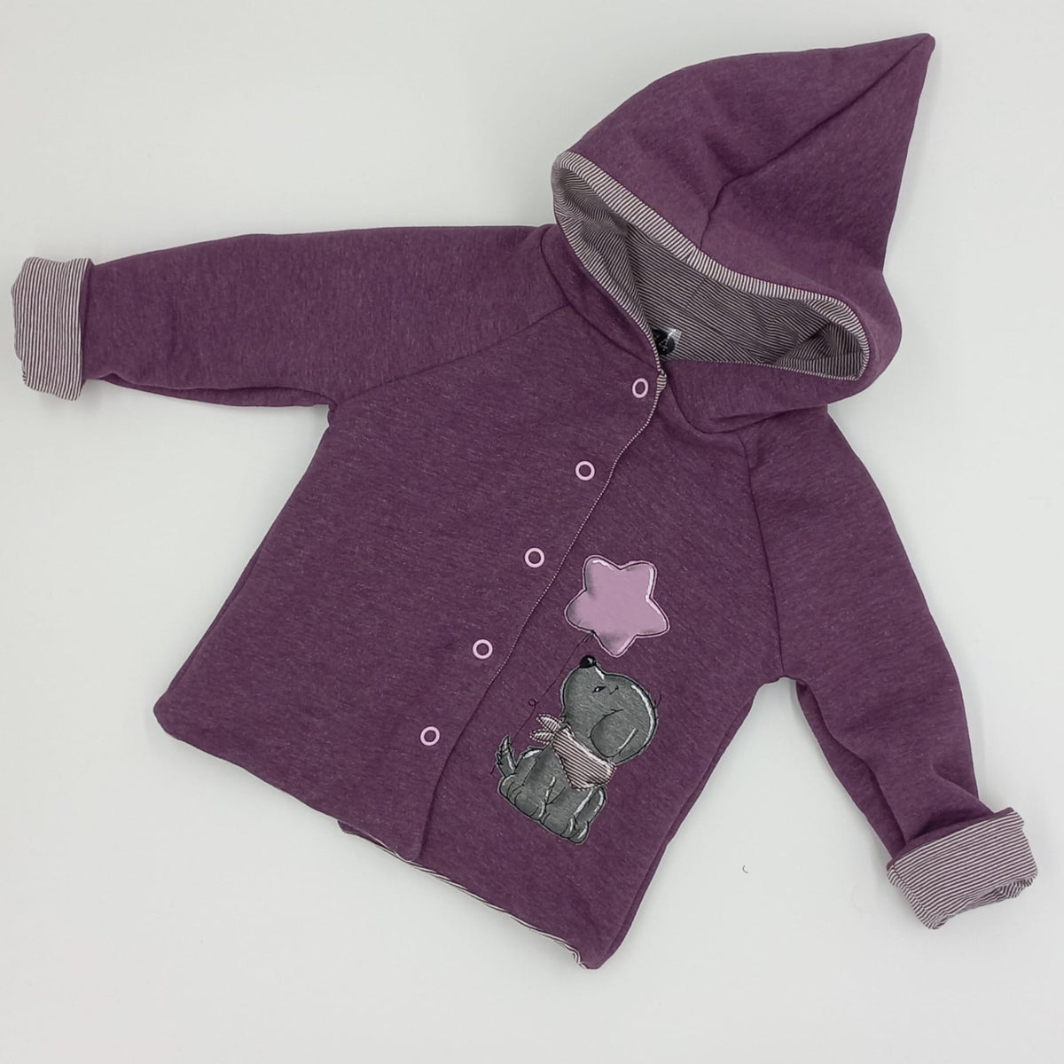Jacke Gr. 74 pflaume mit Hund
