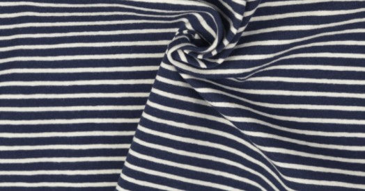 Jersey Streifen dunkelblau weiss