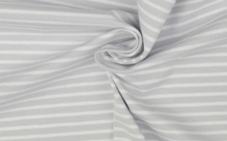 Jersey Streifen hellgrau weiss