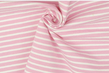 Jersey Streifen rosa weiss