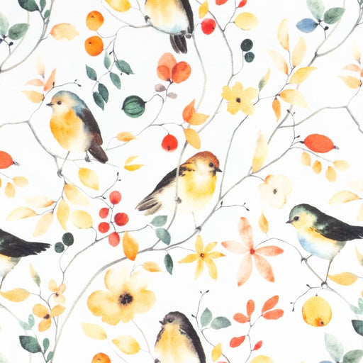 Jersey Blumen und Vögel