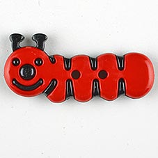 Knopf Wurm , rot, 30mm