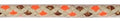 Kordel ecru mit Kupfer Lurex und orange 7mm