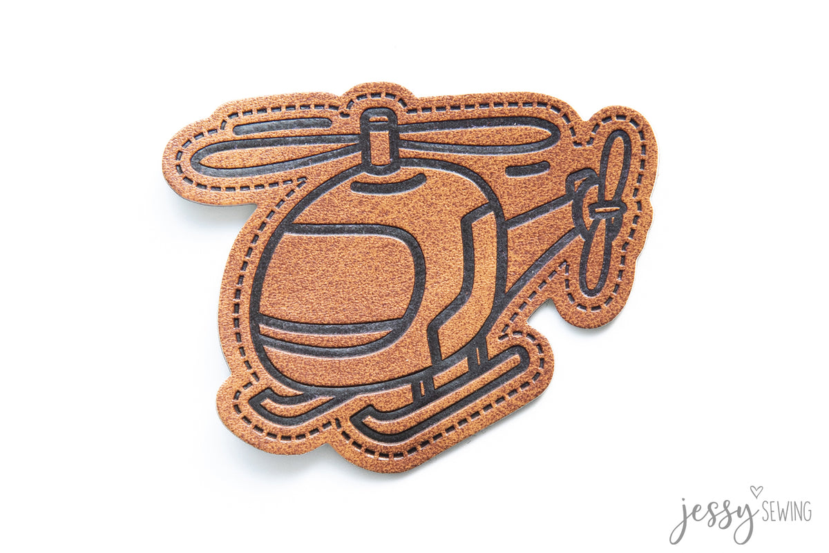 Kunstlederlabel Helikopter
