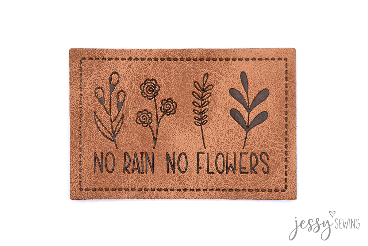 Kunstlederlabel No Rain No Flowers