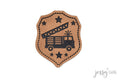 Kunstlederlabel Wappen Feuerwehr