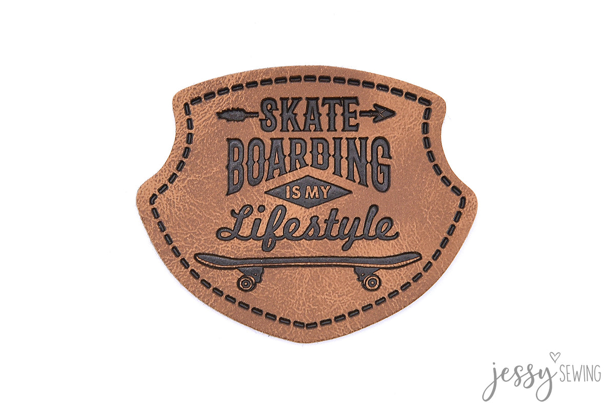 Kunstlederlabel Wappen Skate