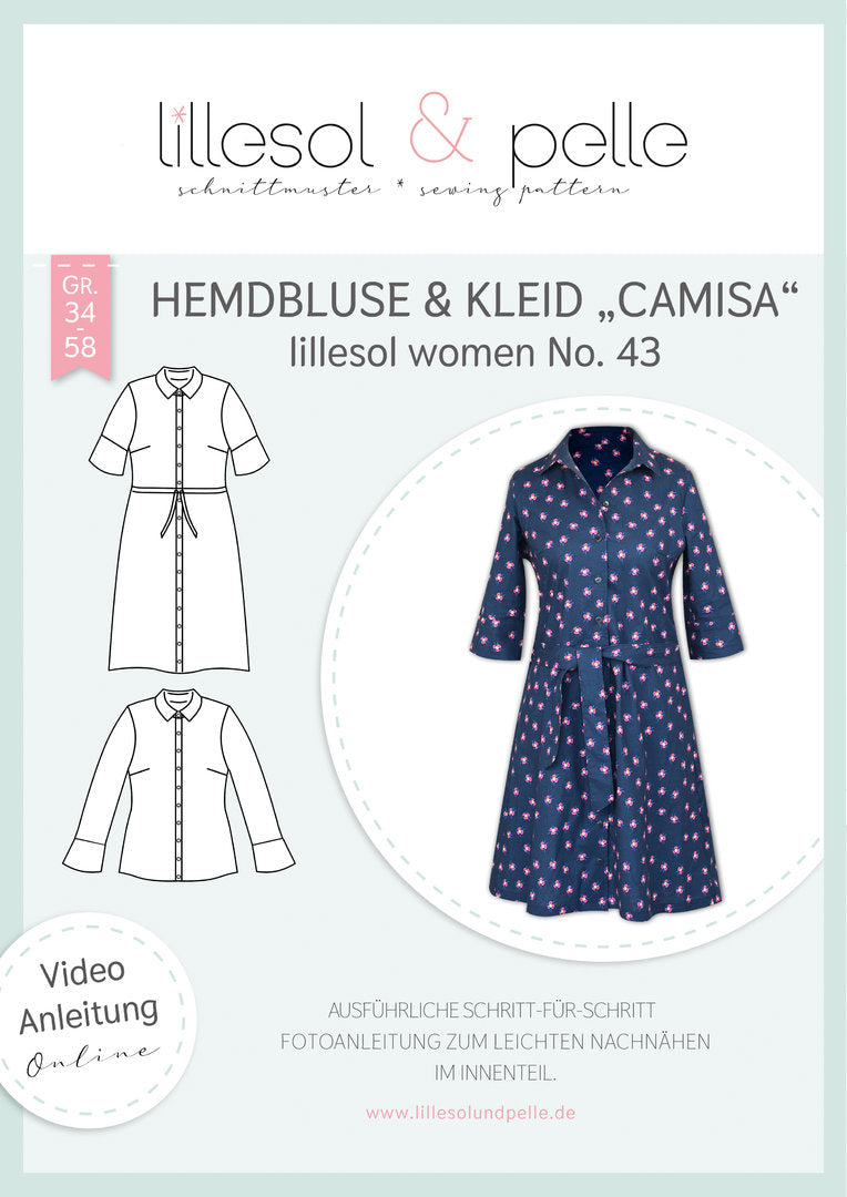 Papierschnittmuster No.43 Hemdbluse & Kleid Camisa