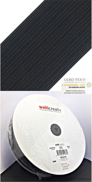 Elastisches Nähgassenband 50mm schwarz
