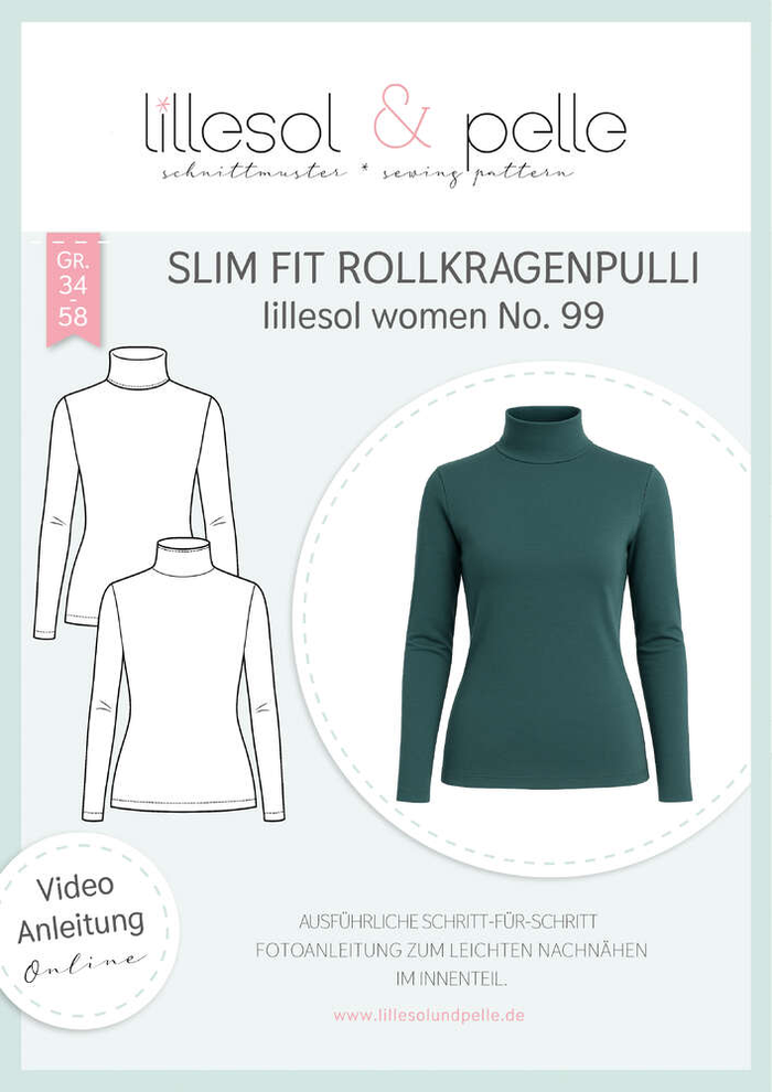 Papierschnittmuster No.99 Slim Fit Rollkragenpulli – lillesol & pelle