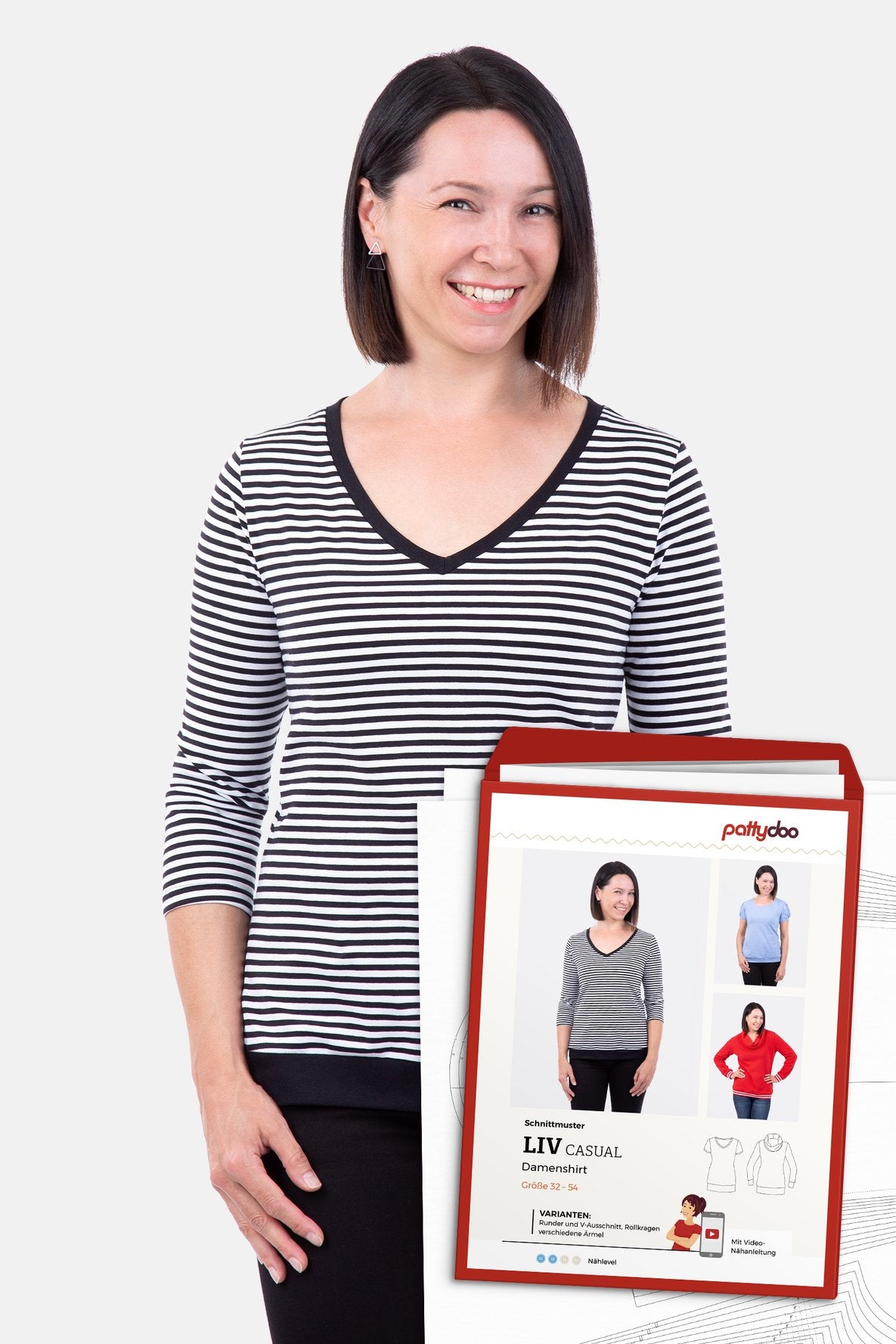 Papierschnittmuster Damenshirt Liv - pattydoo