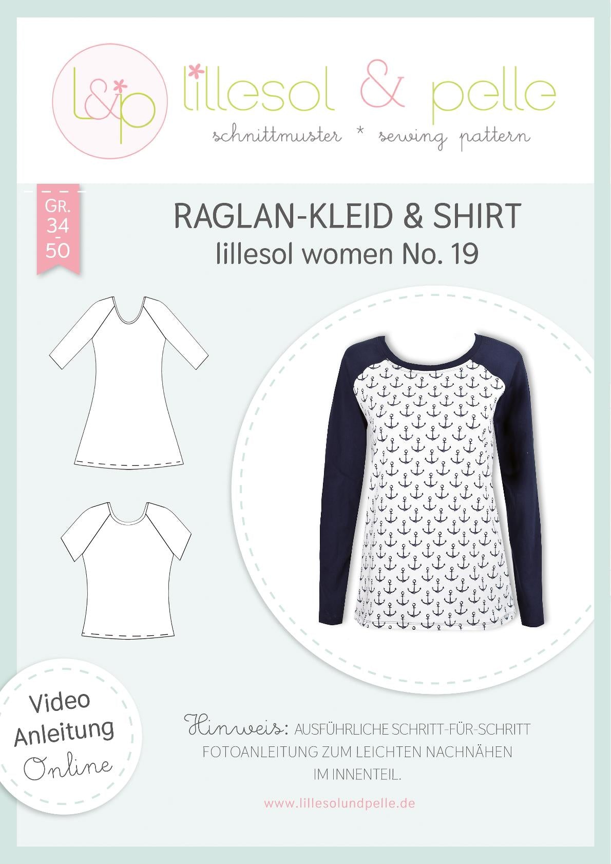 Papierschnittmuster No.19 Raglan-Kleid & Shirt – lillesol & pelle – Bild 1