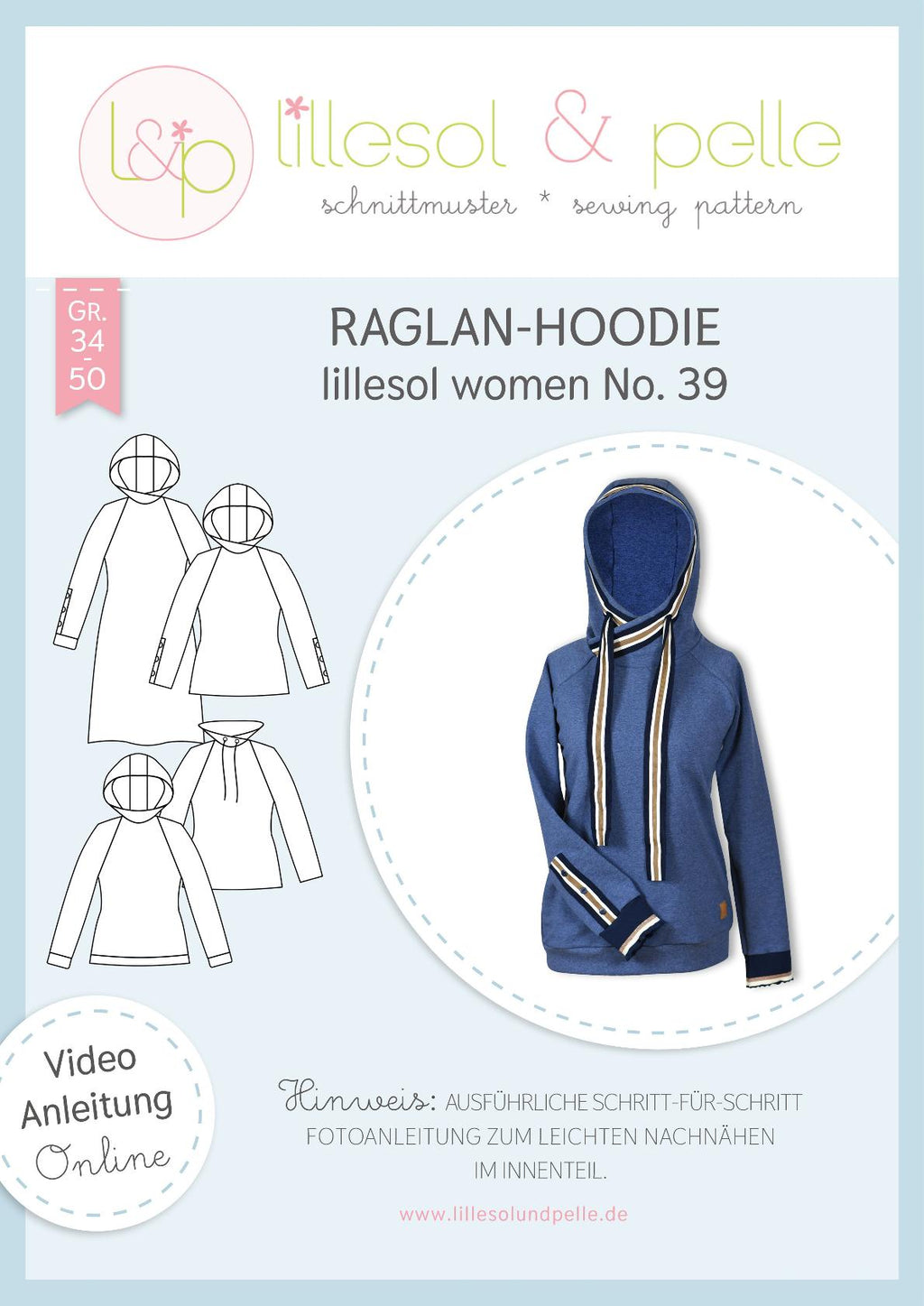 Papierschnittmuster No.39 Raglan-Hoodie – lillesol & pelle