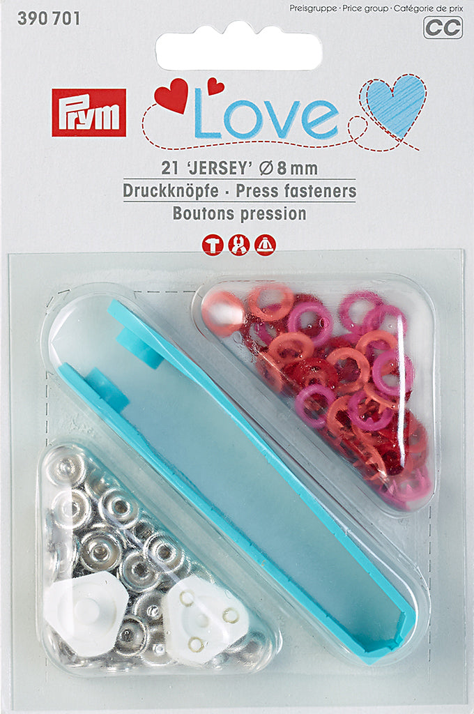 Prym Love Jersey-Druckknöpfe 8 mm, Rot – Prym 390701