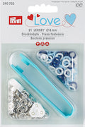 Prym Love Jersey-Druckknöpfe 8 mm Blau Hellblau Weiss – 390702