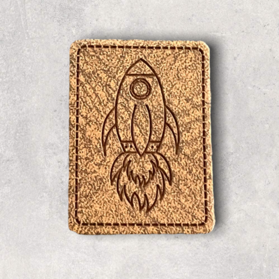 Kunstlederlabel Rakete