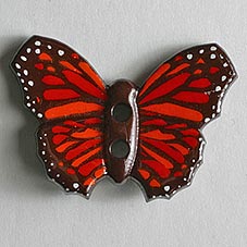 Knopf Schmetterling bordeaux rot, 28 mm