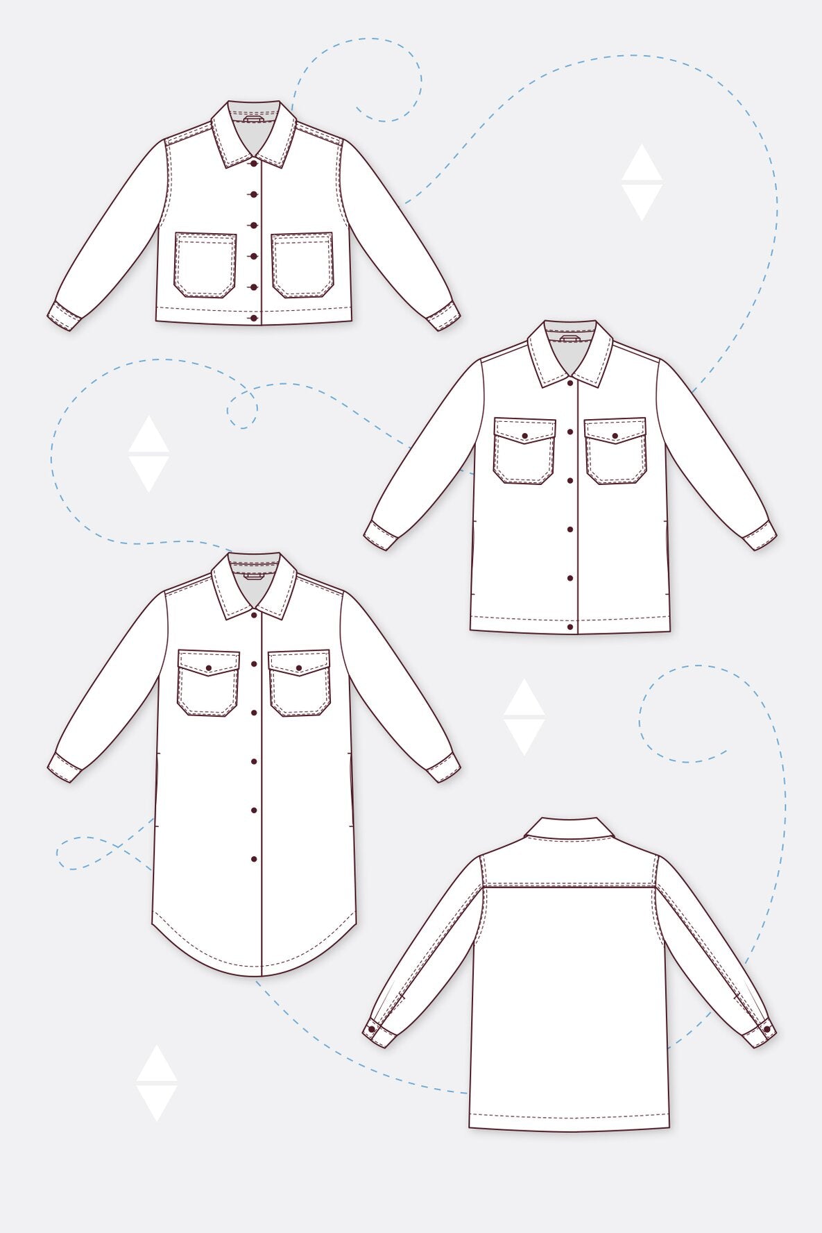 Papierschnittmuster Hemdjacke Fiona - pattydoo