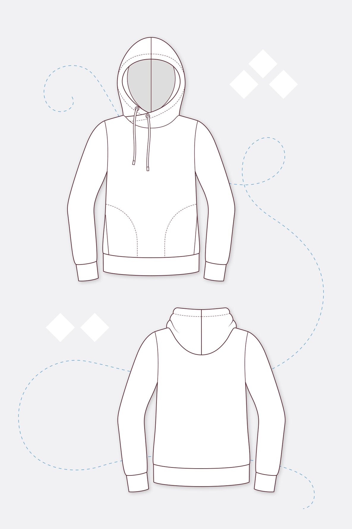 Papierschnittmuster Kapuzenpullover Lynn - pattydoo