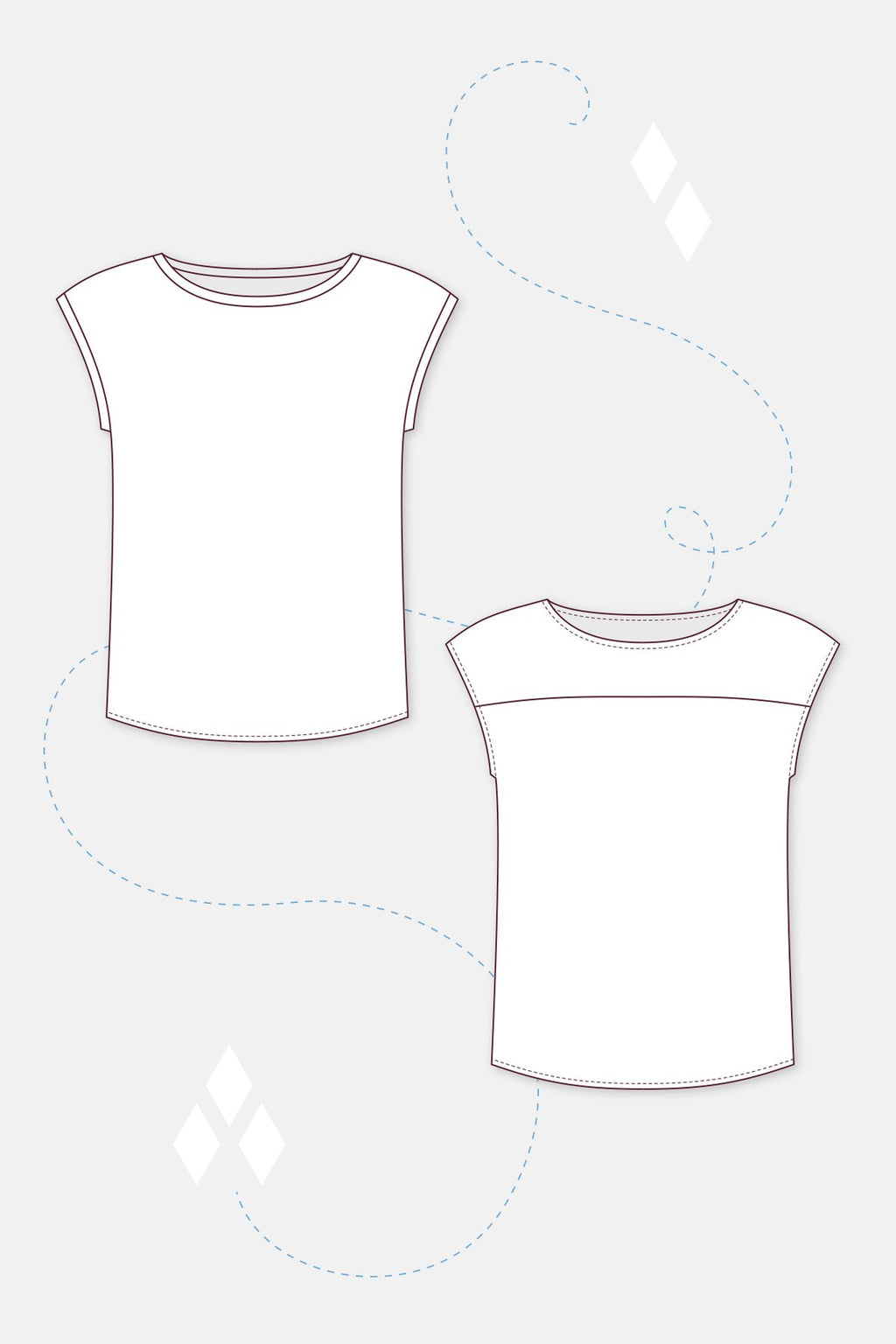 Papierschnittmuster Damenshirt Sara
