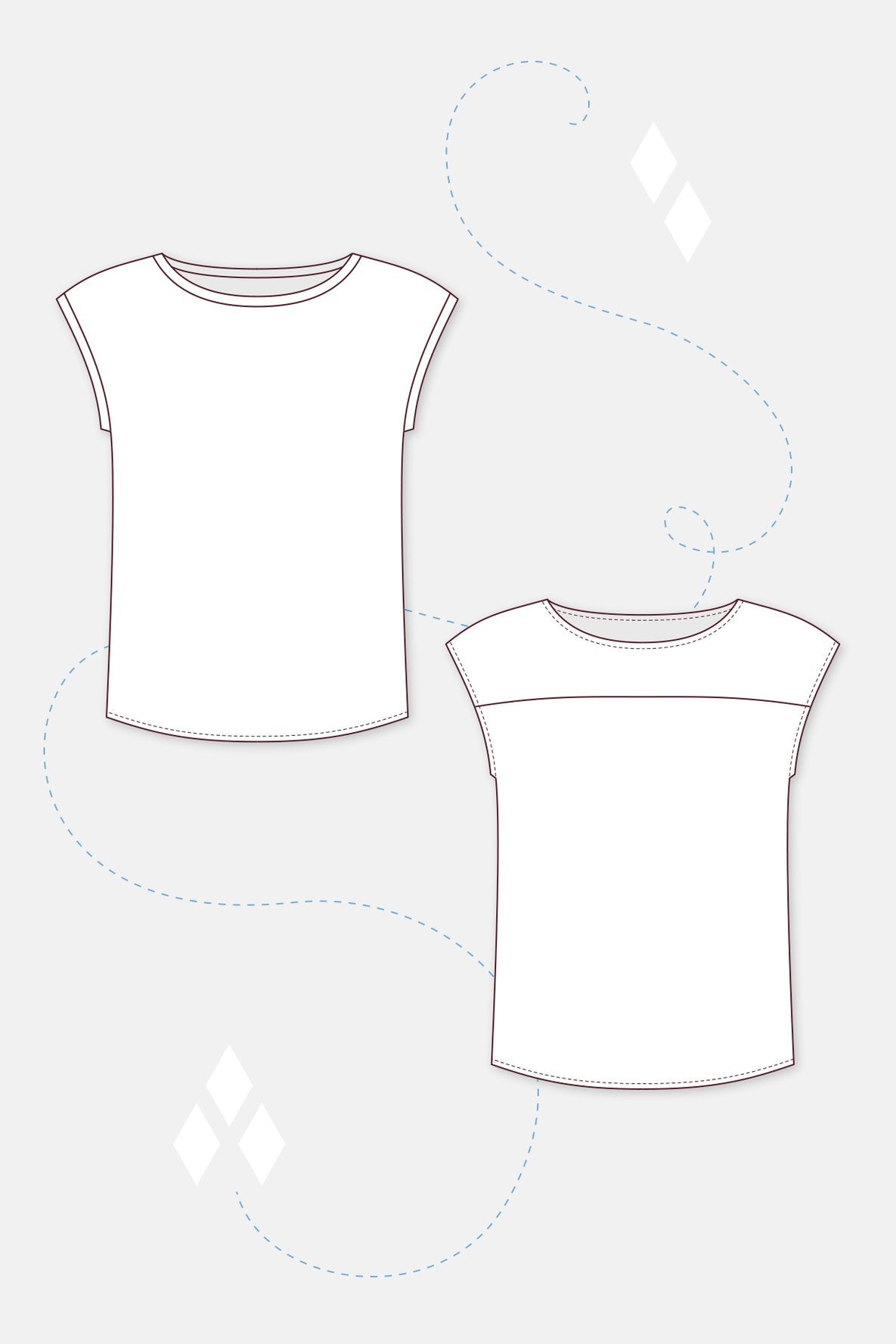 Papierschnittmuster Damenshirt Sara