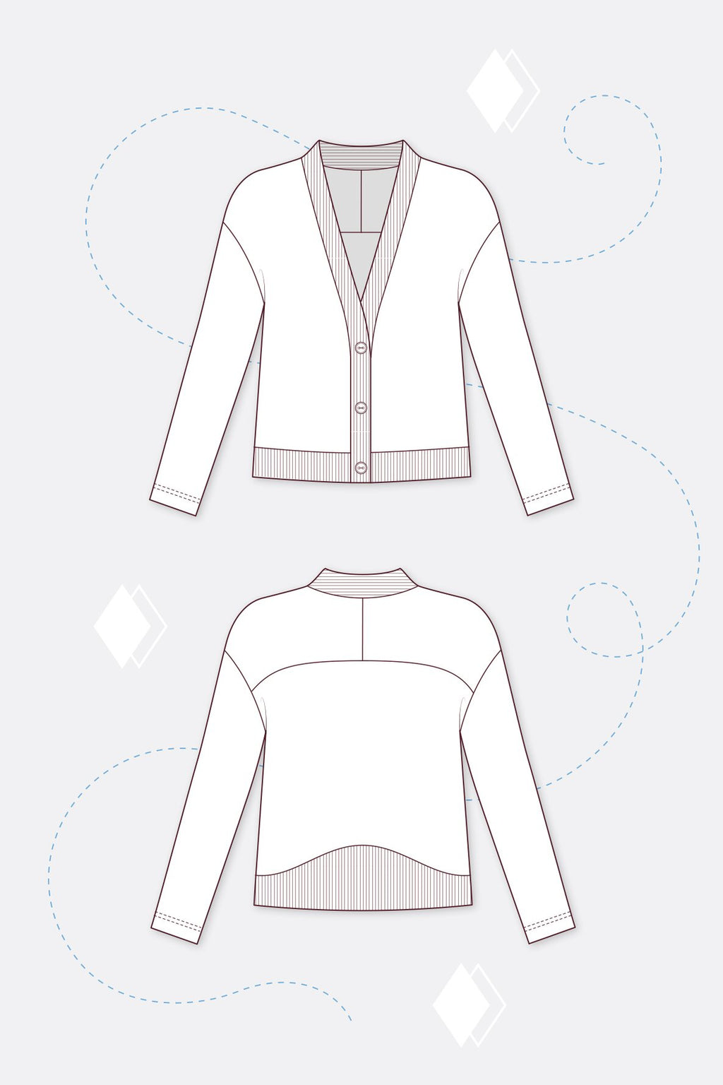 Papierschnittmuster Strickjacke Mona