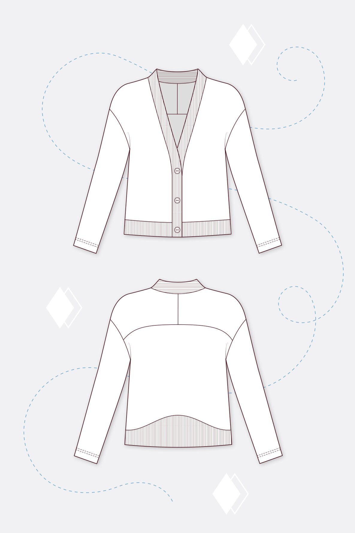 Papierschnittmuster Strickjacke Mona