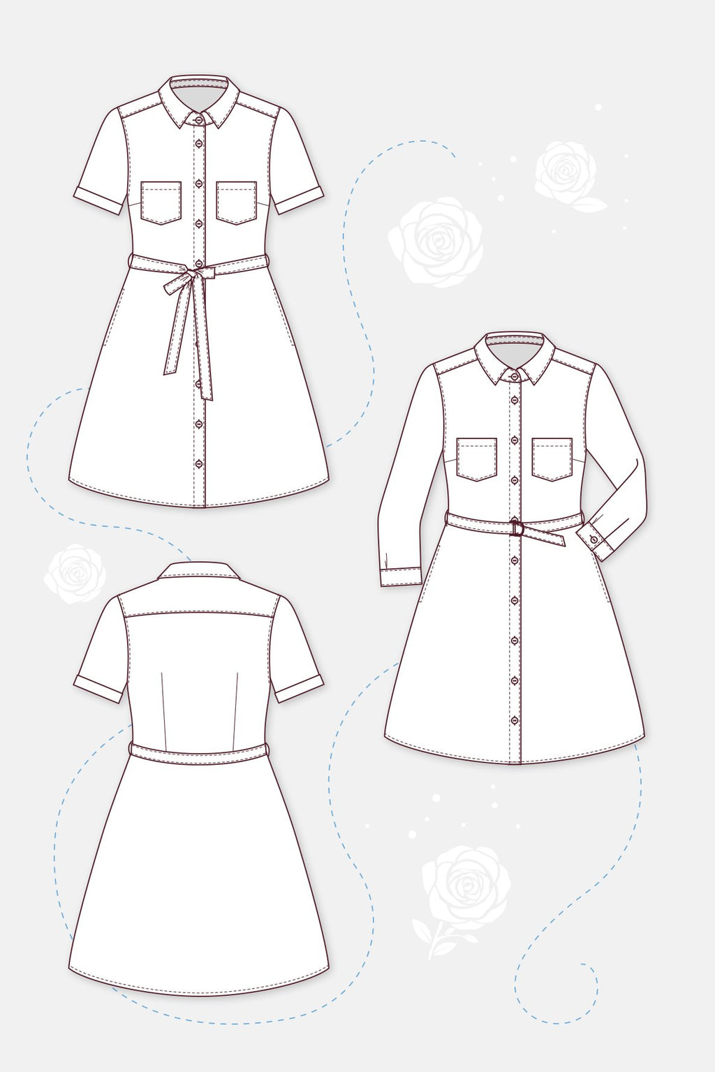 Papierschnittmuster Blusenkleid Holly - pattydoo