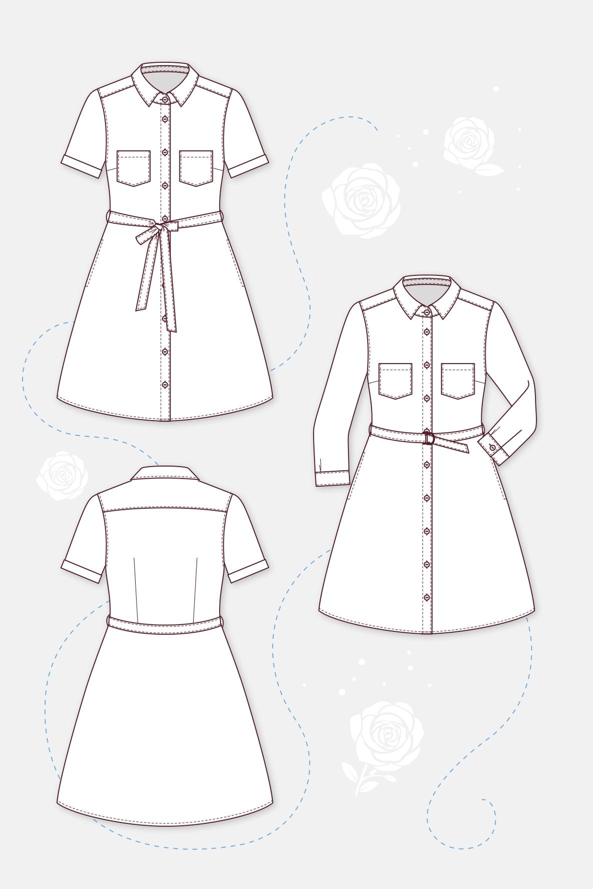 Papierschnittmuster Blusenkleid Holly - pattydoo