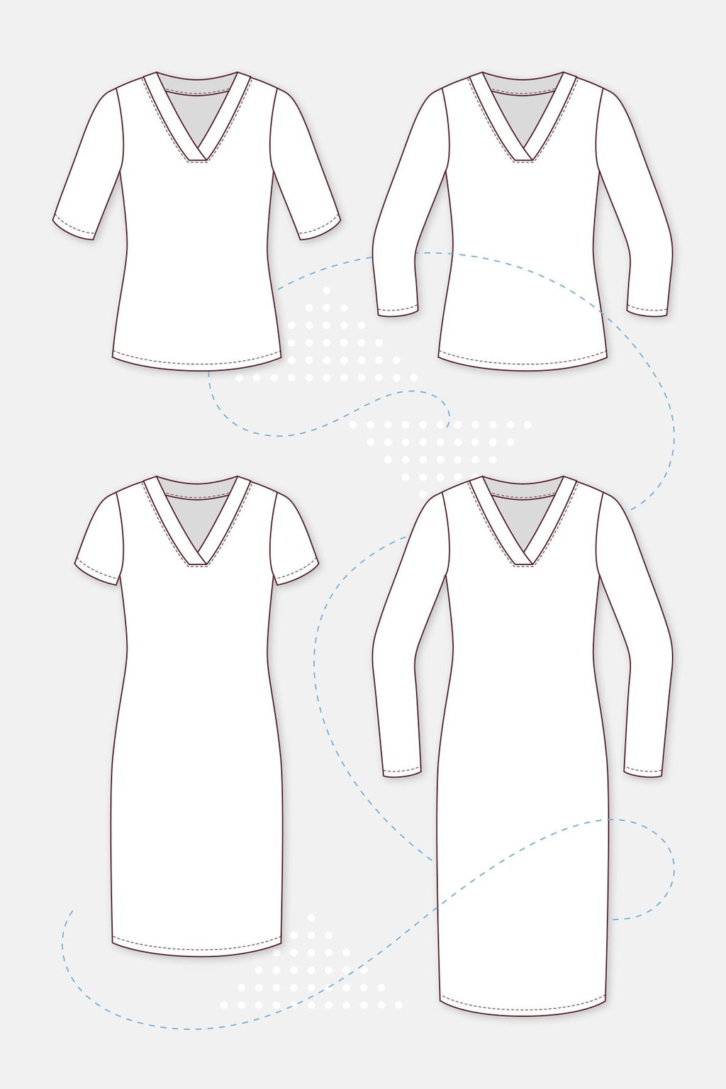 Papierschnittmuster Shirt & Kleid Grace - pattydoo
