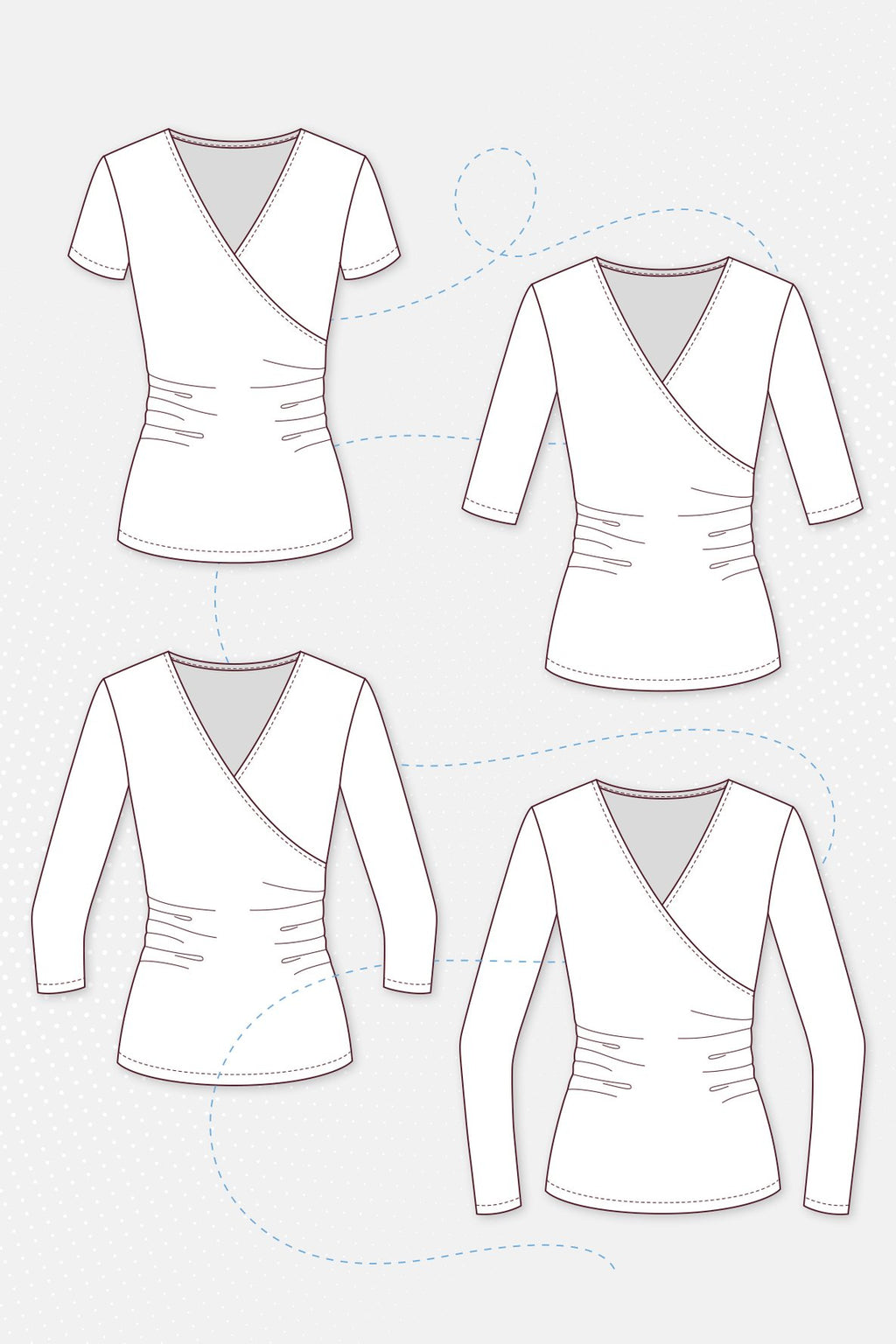 Papierschnittmuster Wickelshirt Jessy - pattydoo