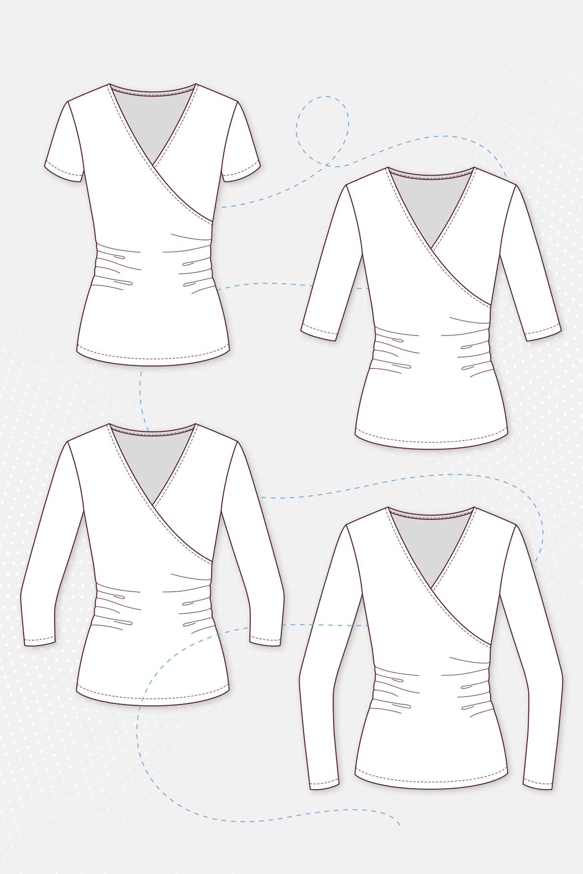 Papierschnittmuster Wickelshirt Jessy - pattydoo