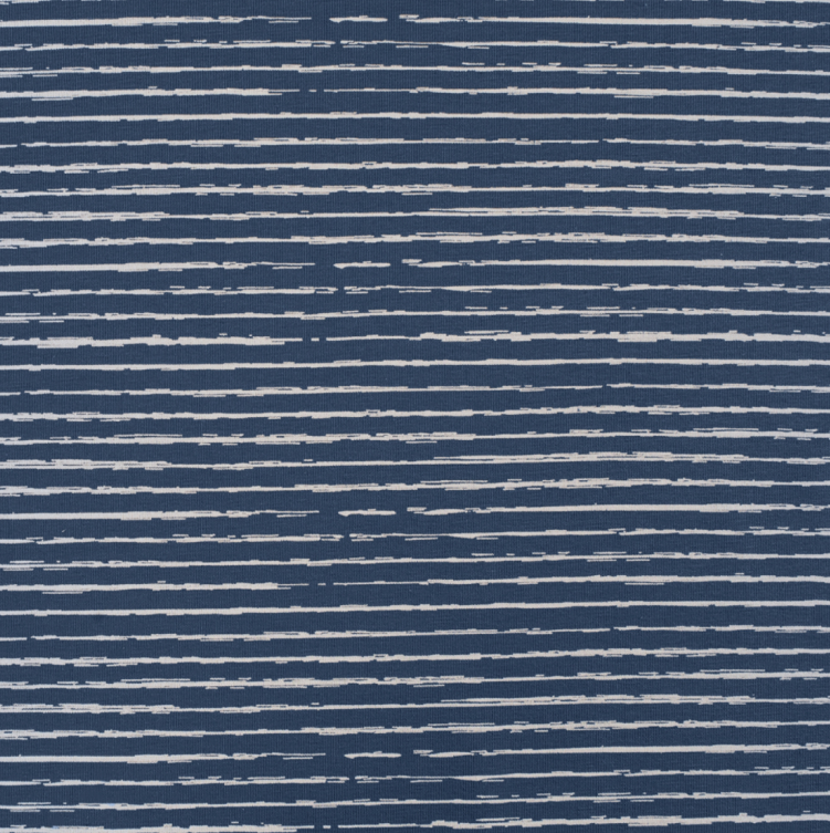 Jersey Streifen jeansblau