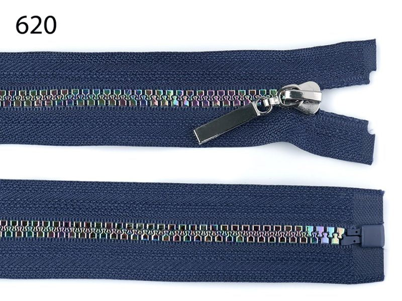 teilbarer Reissverschluss Regenbogen dunkelblau 60cm